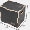 3 in 1 Non-Slip Wooden Plyo Box Plyometric Box Jumping Exercise, Multiple Sizes
