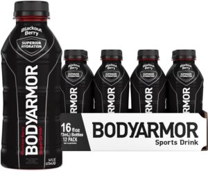 BODYARMOR Sports Drink Sports Beverage, Blackout Berry, Coconut Water Hydration, Natural Flavors With Vitamins, Potassium-Packed Electrolytes, Perfect For Athletes, 16 Fl Oz (Pack of 12)