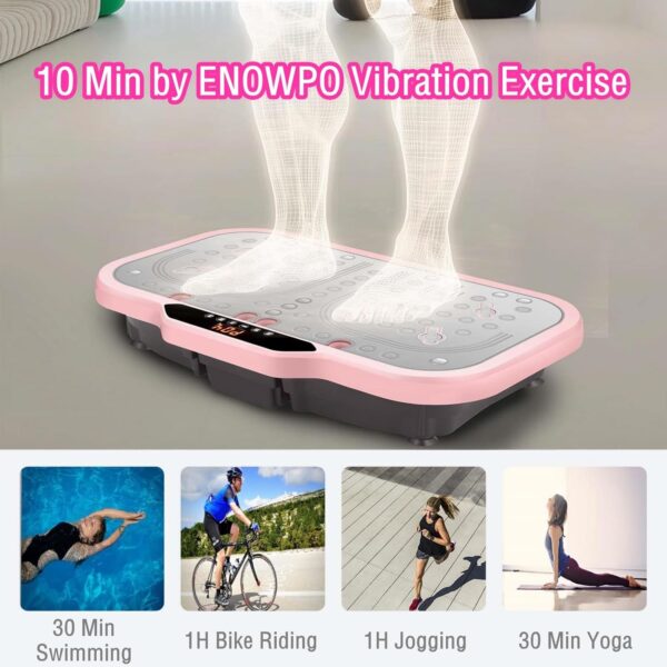 Vibration Plate Exercise Machine, Vibrate Fitness Platform for Weight Loss 120 Speeds Whole Body Workout Equipment with Resistance Bands Handles for Women Men Home Sport Gym