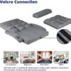 STHOUYN Comfy Floor Chair Bedroom 2 USB Charging Ports, 5-Position Couch Gaming Lounge Chairs Adults, Indoor Folding Lazy Sofa Meditation Arm Dorm Chair Living Room (Grey)