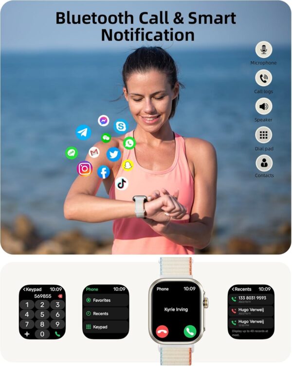 Parsonver Smart Watch, Alexa Bulit-in, GPS, Bluetooth Calling, 30M Waterproof Fitness Tracker, 2Pack