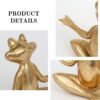 Gold Frog Figurines Yoga Decor 3.7In Set of 3 –Frog Yoga Statues for Modern Living Room Desk Table Home Office Bookshelf Shelves Sculptures Decor,Gifts for Mom Women