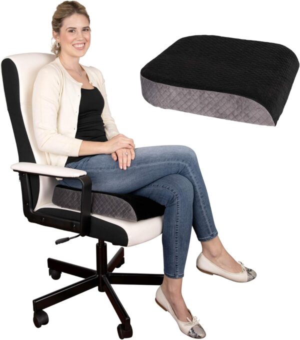 Kolbs Extra Large Seat Cushion | Stylish Plush Velvet Cover | X-Large Memory Foam for Office Chair, Floor Pillow | Cushion Back Pain Coccyx Pain Relief | Carry Handle (Extra Large)