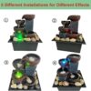 Small Tabletop Waterfall Fountain Zen Meditation Fountain Indoor Desktop Water Fountain with LED Light and Natural River Rocks for Office Home Bedroom
