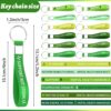 60 Pcs Mental Health Awareness Silicone KeyChain Green Awareness Ribbon KeyChain Rubber Green Awareness KeyRings for Cerebral Palsy, Glaucoma, Liver Cancer, and Organ Donation for Men Women