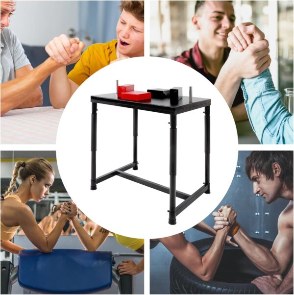 Professional Arm Wrestling Table, Standard Arm Wrestling Battle Table, Adjustable Wrist Strength Training Support Plate with w/Pads & Handles, Wrist Strength Training Equipment for Homes Office Gyms