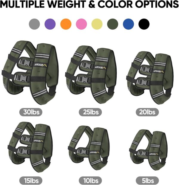 APEXUP Weighted Vest Men 5lbs/10lbs/15lbs/20lbs/25lbs/30lbs Weights with Reflective Stripe, Weighted vest for Women Workout Equipment for Strength Training Running