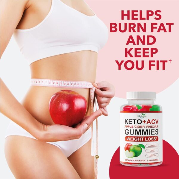 Keto ACV Gummies Advanced Weight Loss - ACV Keto Gummies for Weight Loss - Gummy Supplement for Women and Men - Cleanse - Detox - Apple Cider Vinegar - Kelly Clarkson - 60 Ct