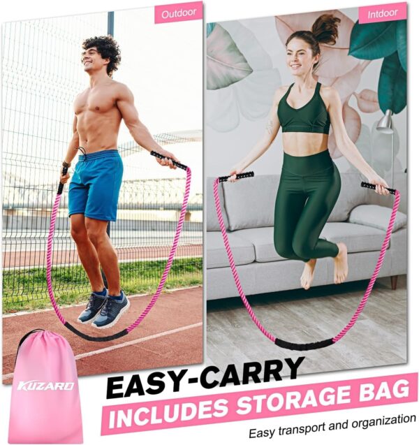 Jump Rope, Weighted Jump Rope for Women, Heavy Jump Ropes for Fitness, Adult Skipping Rope for Home Workout, Weight Loss, Shaping Body, Boxing, Strength Training, Total Body Exercise Equipment