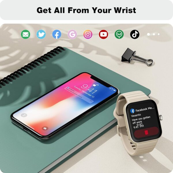 Fitpolo Smart Watch for Men Women,1.8” Touchscreen, Bluetooth Call, Alexa Built-in,24/7 Heart Rate SpO2 Monitor, Step Counting, Sleep Tracking,IP68 Waterproof Fitness Tracker Watch for Android iPhone
