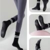 Yawlsow Pilates Socks for Women Cute Ruffle Yoga Socks Frilly Barre Non Skid Athletic Crew Grip Sticky Socks Workout Hospital