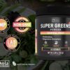 Super Greens Powder | Superfood to Support Digestive Enzymes and Bloating with 2 Billion Probiotics | Support Energy Levels & Gut Health | GMP Certified, Non-GMO | Tropical Fruit Refresher