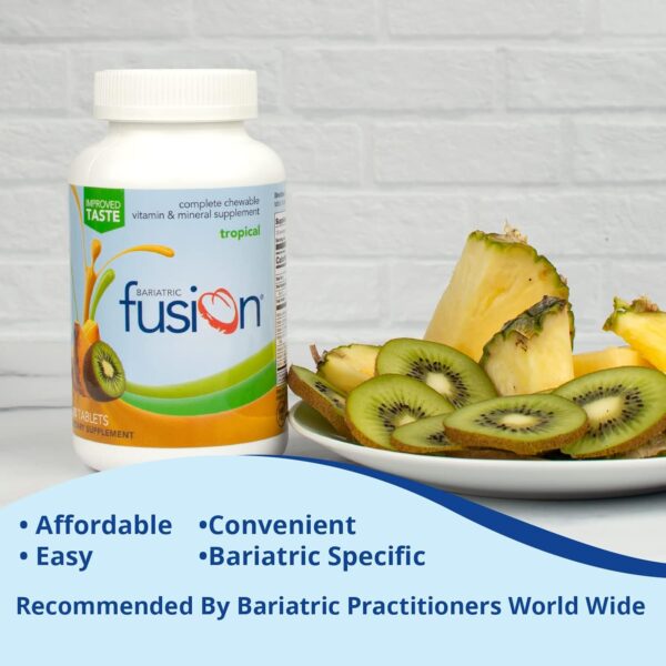 Bariatric Fusion Tropical Complete Chewable Bariatric Multivitamin with Iron for Bariatric Surgery Patients Including Gastric Bypass and Sleeve Gastrectomy - 120 Tablets