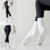 3 Pairs Pilates Socks with Grips for Women, Grip Socks for Yoga Crew Socks for Barre Non Slip Socks