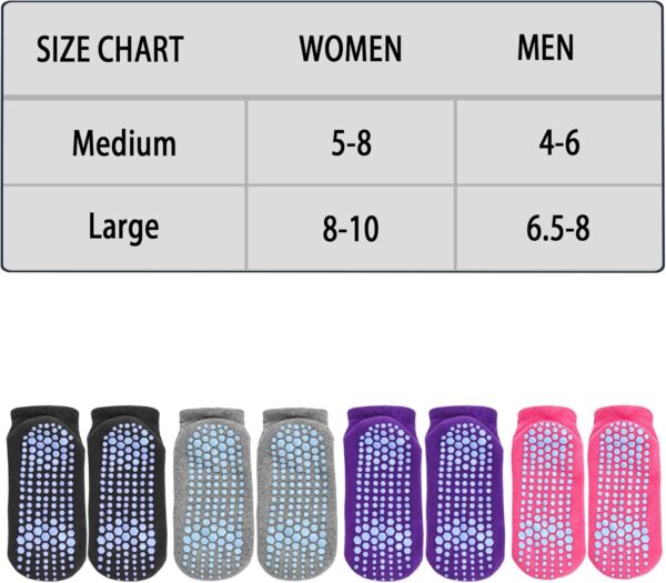 Tphon Women Non Slip Yoga Socks, Anti Skid Socks for Pilates Hospital Ballet Workout for Adult Women Ladies 4 Pairs