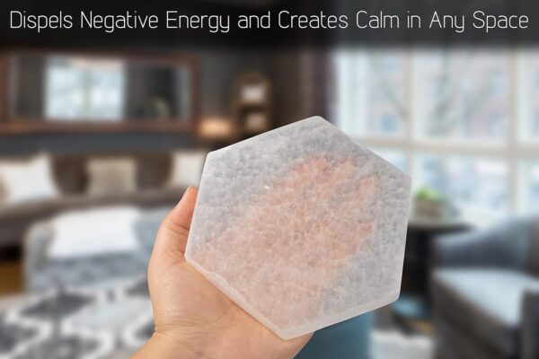 Large Selenite Charging Plate – 6” Hexagon Selenite Crystal – Mined & Crafted in Morocco – Ideal for Cleansing Crystals & Healing Stones, Meditation, Reiki – Protection Crystals - Spiritual Gifts