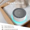 Kipcush Tibetan Meditation Bowl Sound Machine - 7 Different Sized Singing Bowls Sounds for Yoga, Meditation, Mindfulness, Chakra Healing, Sound Therapy and Stress Relief, Timer, Plug in
