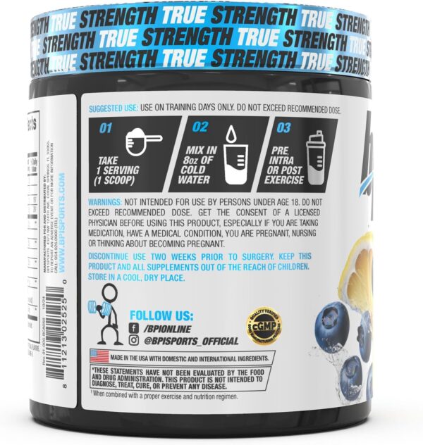 BPI Sports Best BCAA - BCAA Powder - Branched Chain Amino Acids - Muscle Recovery - Muscle Protein Synthesis - Improved Performance – Hydration – Blueberry Lemonade - 30 Servings - 12.34 oz