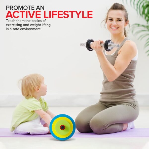 Modern Innovations Kids Barbell Weight Set, Toy Workout Equipment, Kid Weights for Exercise, Toddler Fun & Fitness (Colorful)…