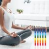 Mega Candles 10 pcs Unscented Multi Color Straight Taper Chakra Candles, Hand Poured Premium Wax Candle 12 Inch x 1 Inch, 100% Cotton Wick, Positive Healing Energy, Meditation, Relaxation, Reiki, Yoga
