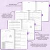 Food Journal for Weight Loss, Meal Planner & Daily Food Wellness Diary to Count Calories Nutrient Intake,Weight Loss Journal to Track Health, Achieve Diet Fitness Goals (A5 size)-Purple