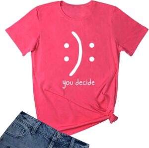 BLACKMYTH Women's T-Shirts Cotton Funny Graphic Design Casual Short Sleeve Top Tees