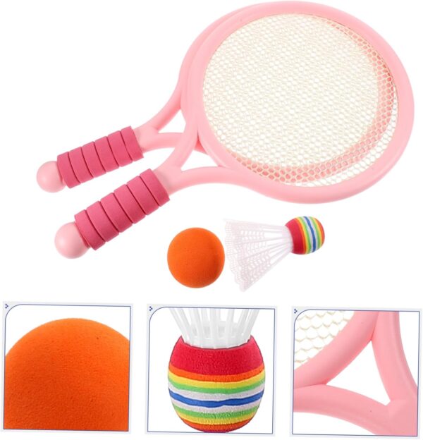 Happyyami 2pcs Cartoon Style Tennis Racket for Pink Outdoor Fitness Equipment for Fun Play Activity for and Fitness Games