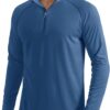 MAGCOMSEN Men's Long Sleeve Sun Shirts UPF 50+ Tees 1/4 Zip Up Fishing Running Rash Guard T-Shirts Outdoor Shirt