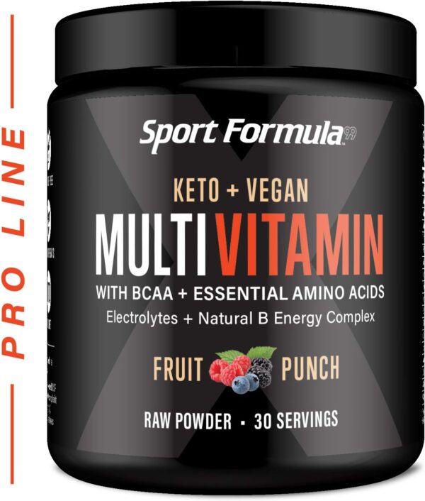71jQ4EzZImL._AC_SL1500_.jpg Multivitamin Powder - Drink Mix for Men Women BCAA Amino Acids Won’t Upset Your Stomach - Keto Vegan Multivitamin Fruit Punch - Electrolytes Super B Complex Digestive Enzyme