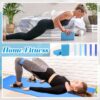 10 Pcs Yoga Starter Kit Include Yoga Mat with Carry Strap, 2 Yoga Blocks, Yoga Strap, Yoga Pilates Ball, 5 Resistance Bands with Air Pump Yoga Mat Set and Kit for Beginners Women and Men