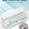 Rtauys M5 Sonic Electric Toothbrush for Adults and Kids - Rechargeable Electric Toothbrush Kids Ages 12+ and Adults with 8 Brush Heads & Travel Case, 120 Days Battery Life - Light Green