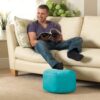 DASHADAO Round Solid Color Pouf Ottoman,Removable Stuffed Floor Cushion,Cotton Meditation Cushion Yoga Pillow,Soft Foot Rest Foot Stool,Kids Bean Bag Living Bedroom(Size:40x40x30cm(16x16x12