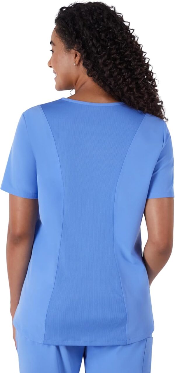 Hanes Women's Scrubs Healthcare Top, Moisture-Wicking Stretch Scrub Shirts, Ribbed Back Panel