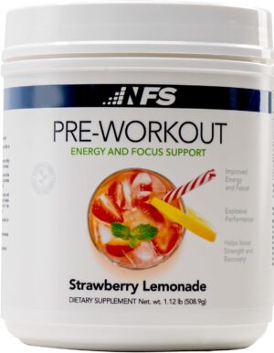 NF Sports Pre-Workout - Supports Energy, Cognitive Function, Strength, and Muscular Endurance to Optimize Workouts – Strawberry Lemonade Flavor - 25 Servings