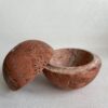 9 Holes Handmade Natural Marble Round Incense Burner Holder for Meditation Decorative Room/Kitchen/Coffee Shop (Red Travertine)