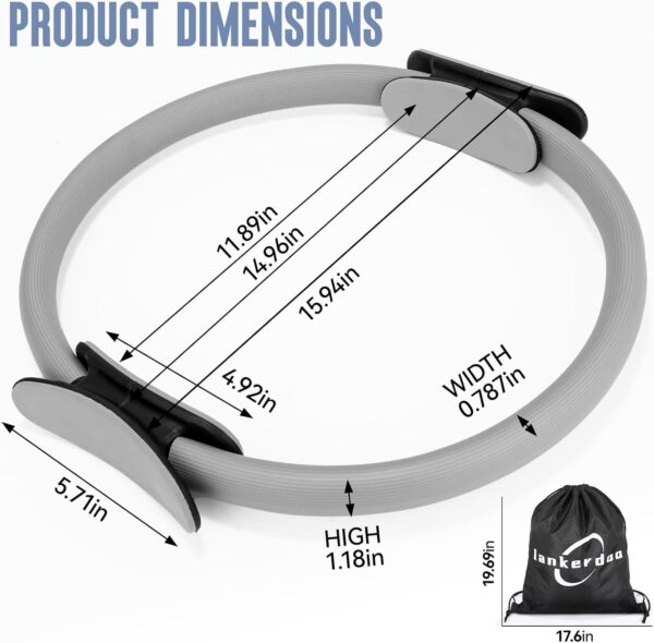 Pilates Ring Fitness Circle 14" Yoga Rings Magic Circle with Dual Padded Handles for Toning Arms, Thighs/Legs & Core，Home Exercise Equipment ﻿