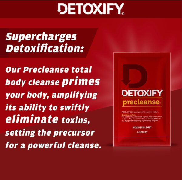 Detoxify Pre Cleanse One Day Detox Capsules with Milk Thistle and Dandelion - Total Body Cleanse for Women and Men