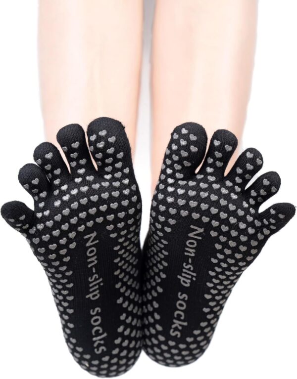 Women Non-Slip Full Toe Grip Socks With Straps, Designed For Yoga, Pilate, Dance, Ballet, Barre Or Gym Workout