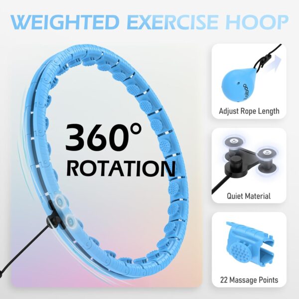 71kHG6KR0WL._AC_SL1500_.jpg Weighted Hula Circle with 26 Links(56 Inch) for Adults Weight Loss, Infinity Fitness Hoop Plus Size, for Women Smart Exercise Equipment