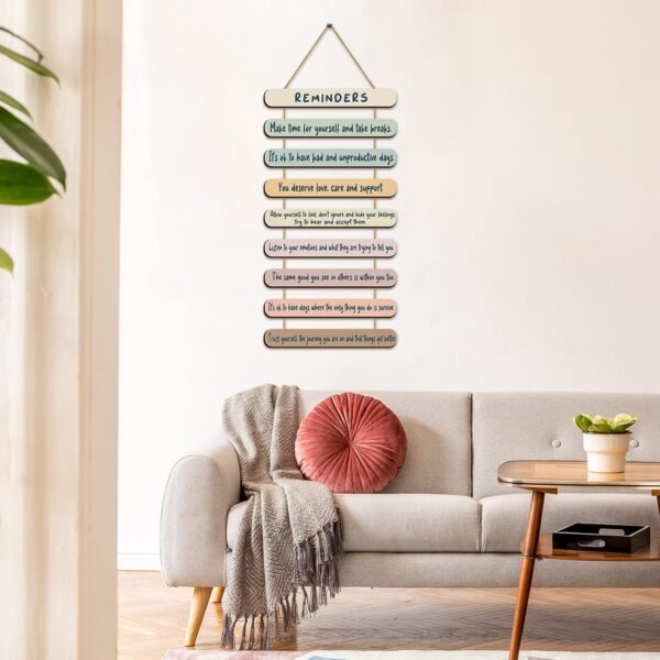 Mental Health Reminders Wall Decors Wooden Hanging Art Counseling Room Decor Positive Psychology Affirmations Feelings Pediments for Home Counseling Office Students Classroom
