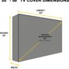 KHOMO GEAR Outdoor TV Cover Universal Weatherproof Protector for 55-58 Inch TV - Fits Most Mounts & Brackets, Grey