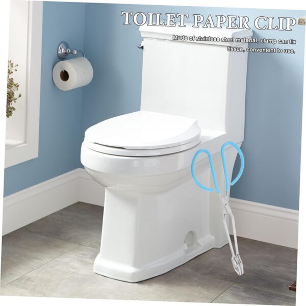 2pcs Wipe Aid Toilet Bowl Toilet Paper Toilet Tissue Tool Butt Wiper Toileting Aid Toilet Tool Self Wipe Tong Long Tongs Toilet Aid Bathroom Supplies Blue Stainless Steel