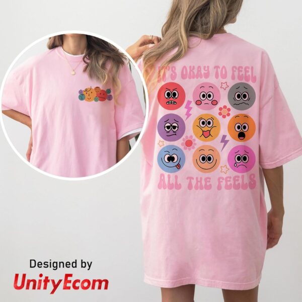 UNITYECOM Its Okay To Feel All The Feels Sweatshirt, Mental Health Shirt, Speech Therapy Hoodie, Inclusion Sweatshirt, Autism Awareness, BCBA Sweater