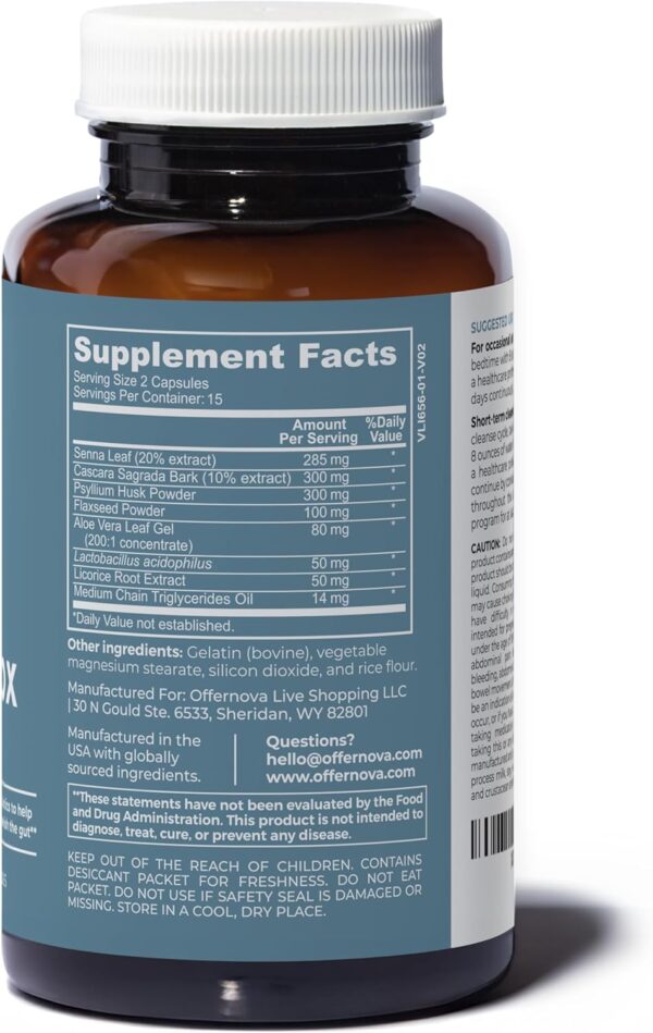 Complete Colon Detox 15 Days 30 Capsules, All Natural Colon Cleanser for Bloating and Constipation Relief for Women & Men, Advanced Gut Cleanse Detox