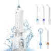 Water Flosser for Teeth, 300ML Cordless Oral Irrigator Rechargeable Dental Flosser Teeth Picks with 5 Modes 5 Jet Tips,IPX7 Waterproof Teeth Cleaner for Braces Gum Care, Home Travel Use