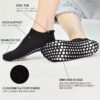 SkiBeaut Yoga Grips Non Slip Socks Pilates Anti Skid Sticky Grippers Ballet Barre Socks for Women 3 Pairs