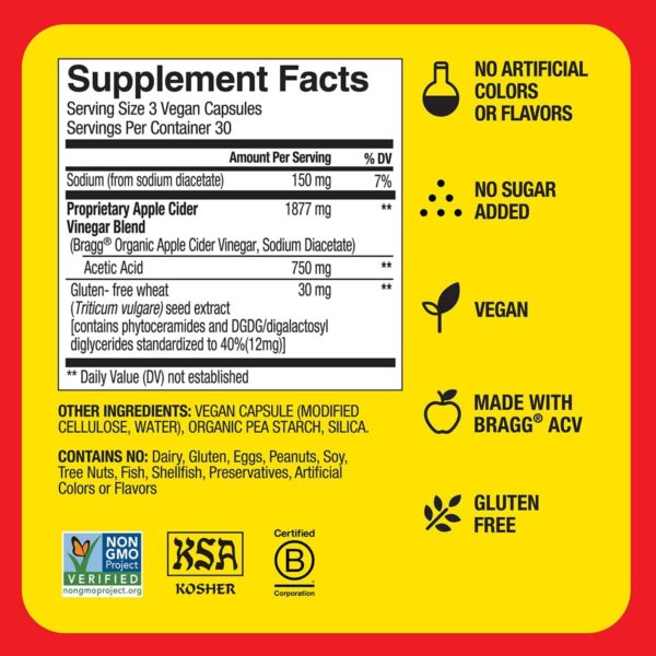 Bragg Renew Apple Cider Vinegar Capsules with Phytoceramides - 90 Capsules - Maintains Healthy Skin and Promotes Hydration