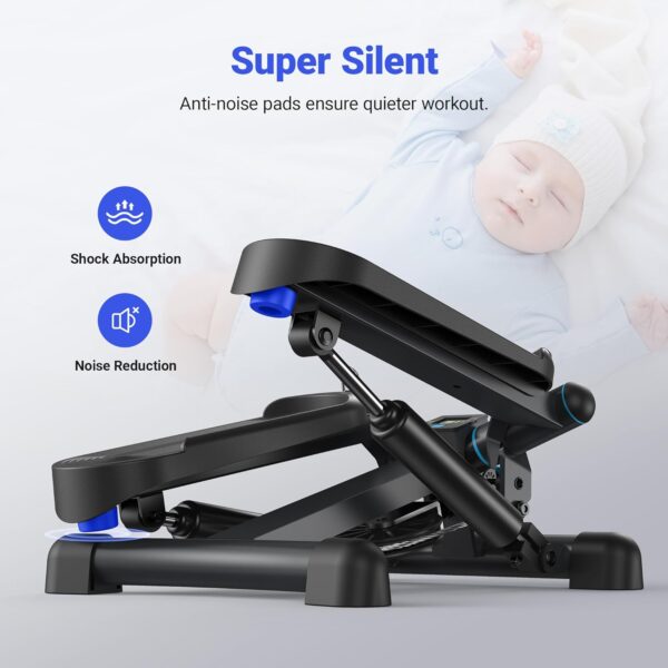 MERACH Mini Stepper for Exercise, Twist Stair Stepper 330LBS Capacity, Stepper Exercise Equipment with Resistance Bands for Full Body Workout at Home