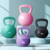 soges PVC One-Piece Kettlebell with Wide Handles, Strength Training Kettlebells 5lb to 35lb Optional for Women of Different Levels, Iron Sand Filled Soft Kettlebell