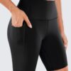 CRZ YOGA Women's Naked Feeling Biker Shorts with Pockets 8'' - High Waisted Yoga Gym Workout Spandex